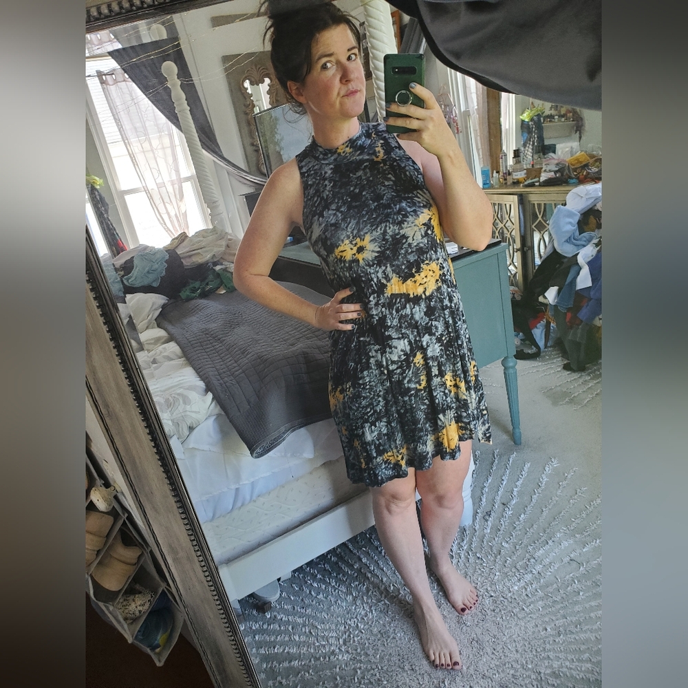 Earthbound Tie-Dyed High Neck Sleeveless Dress